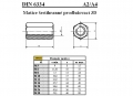 MATICE ŠESTIHRANNÉ PRODLUŽENÉ 3d DIN 6334/A2