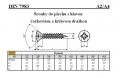 ŠROUBY DO PLECHU SE ZÁPUSTNOU HLAVOU ČOČKOVOU S KŘÍŽOVOU DRÁŽKOU DIN 7983C/A4