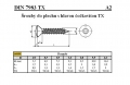ŠROUBY DO PLECHU SE ZÁPUSTNOU HLAVOU ČOČKOVOU S DRÁŽKOU TORX DIN 7983TX/A2