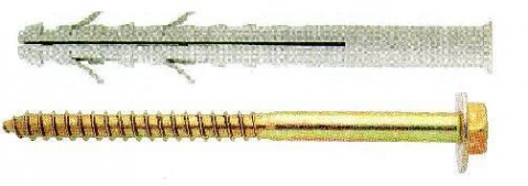 HMOŽDINKY FRIULSIDER PRŮVLAKOVÉ TUPD + vrut 6hr.hl. NYLON / ŽLUTÝ ZINEK