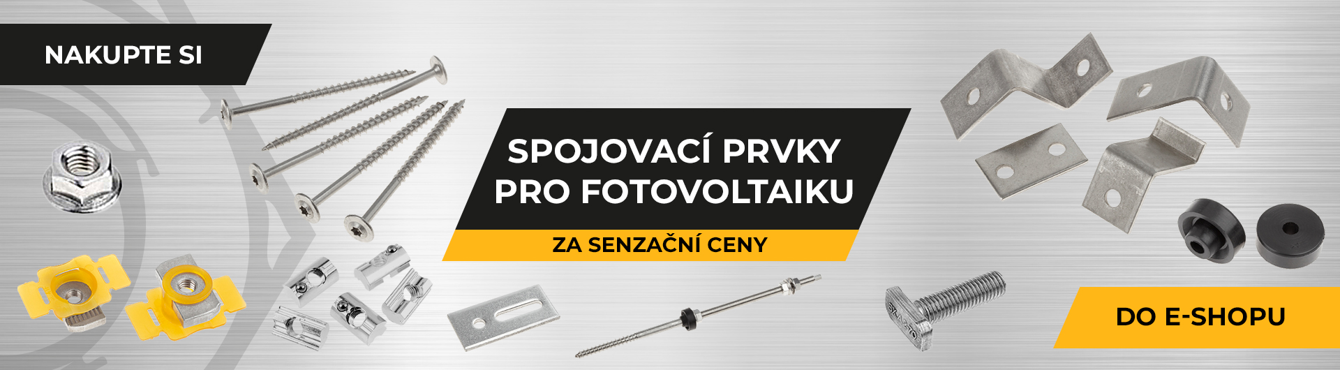 výborná nabídka spojovacích prvků pro fotovoltaiku